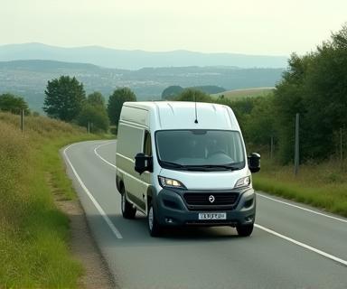 Photo de livraison professionnelle sur les routes entre Paris et Lyon